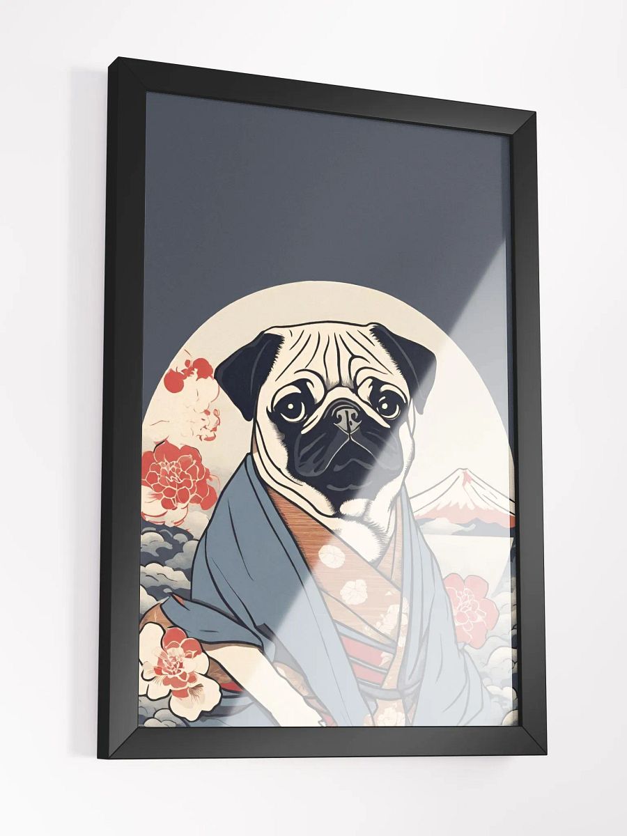 Pug Ukiyo-e style Framed High-Quality Poster product image (13)
