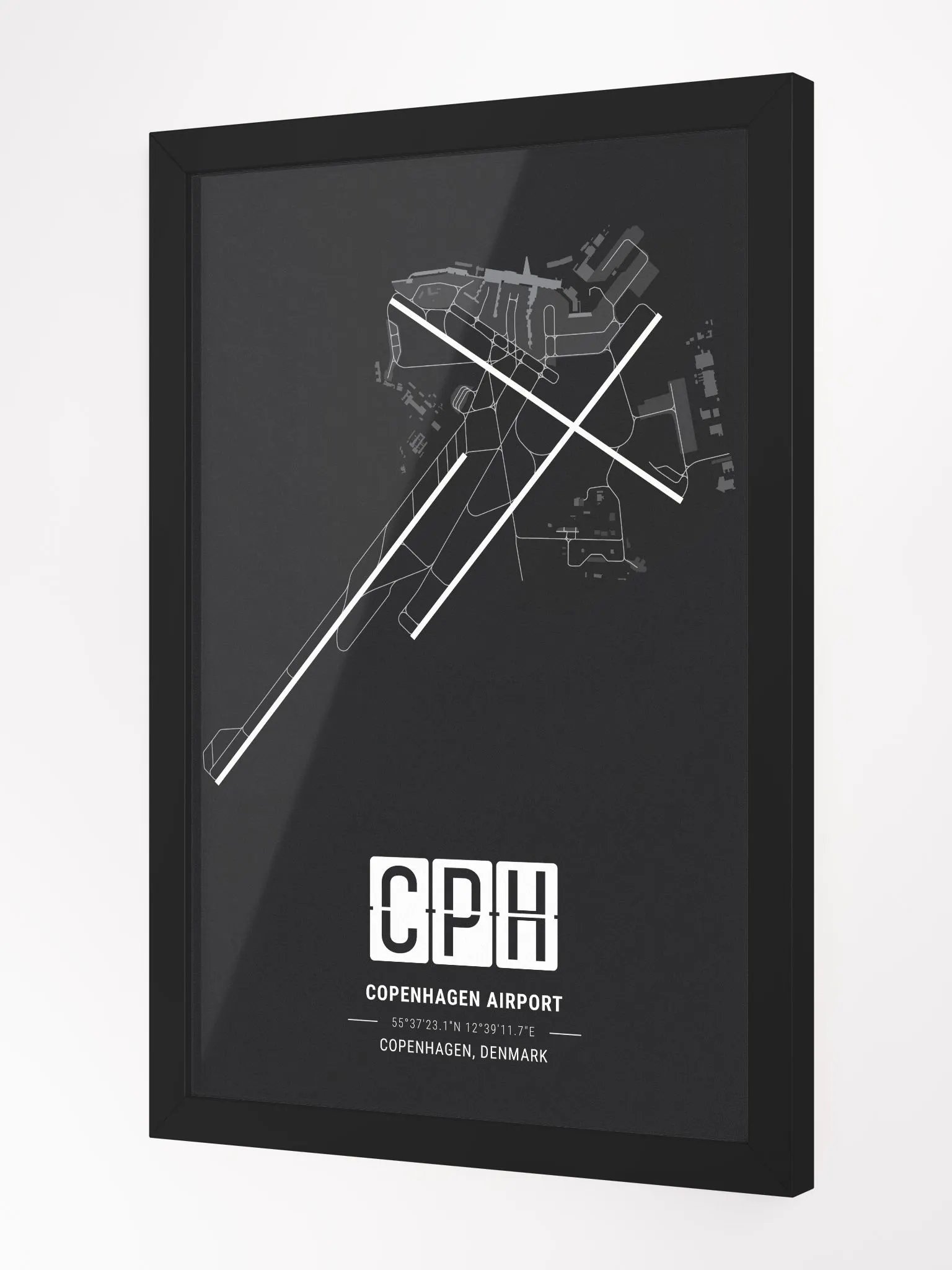 Framed Airport CPH Premium Map On Matt Paper product image (2)