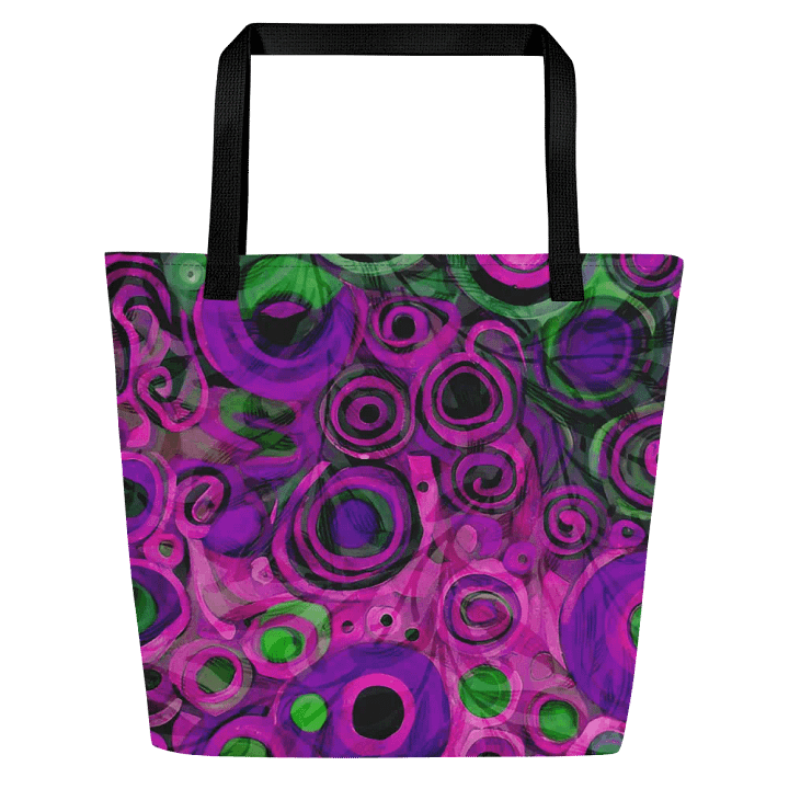 klimt inspired design all over print tote for arty men and ladies in subtle mauves for the creative person product image (2)