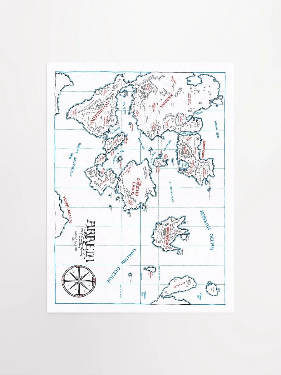 "The World of Arreia" | Printed Map product image (6)