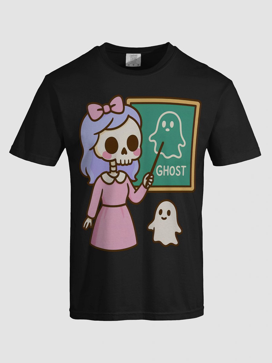 Skeleton Teacher and Ghostly Pupil Classroom Fun T-Shirt product image (61)