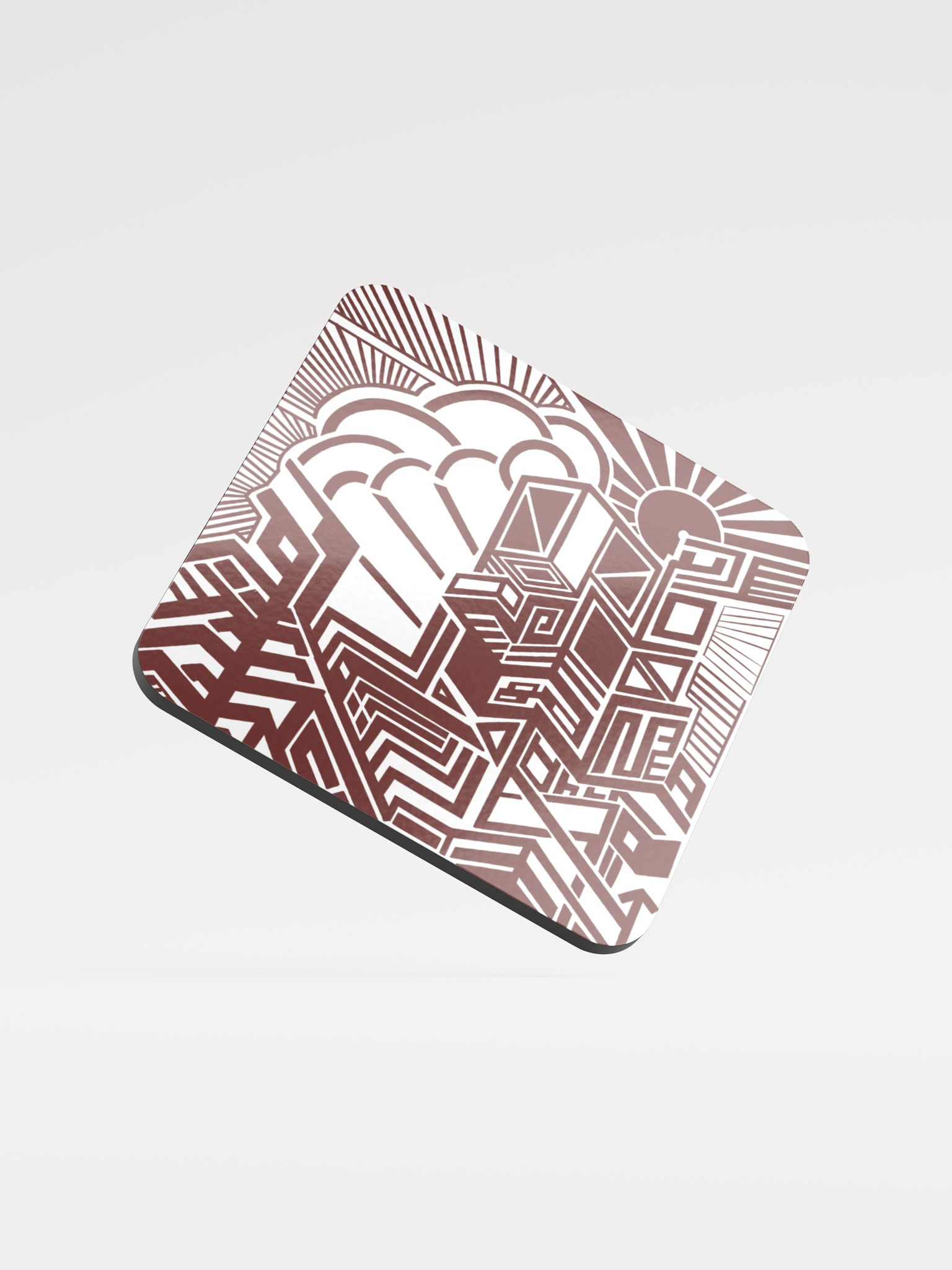 Cityscape Dreams Glossed Cork Coaster product image (1)