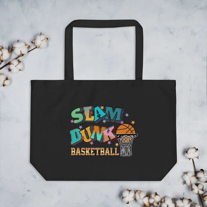 Basketball Slam Dunk Organic Cotton Tote product image (2)