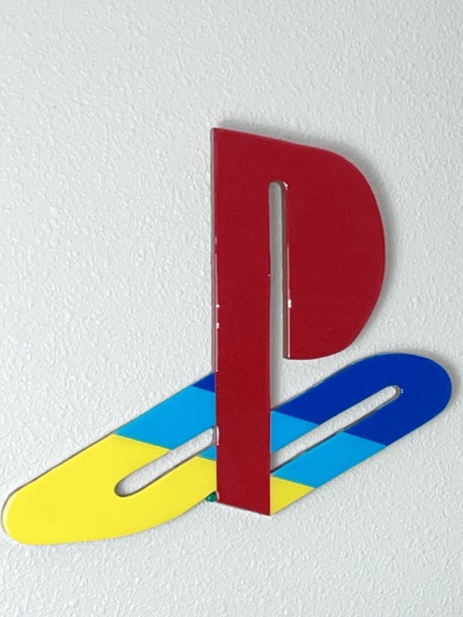 PlayStation Logo Wall Art | 1x1 ft Resin & Wood Gamer Decor | Handcrafted PS Logo Art | Modern Gaming Room Wall Piece product image (1)