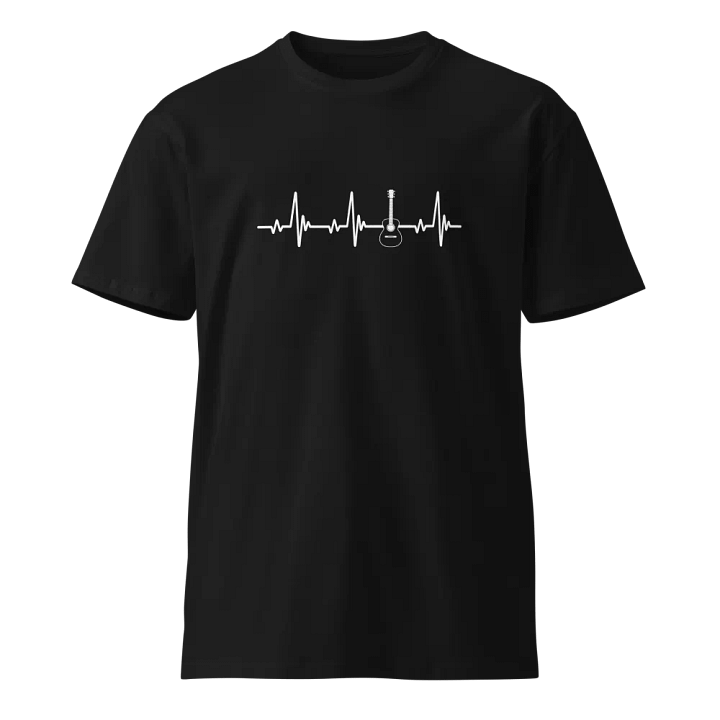 Acoustic Guitar Heartbeat Unisex Premium T-Shirt product image (1)
