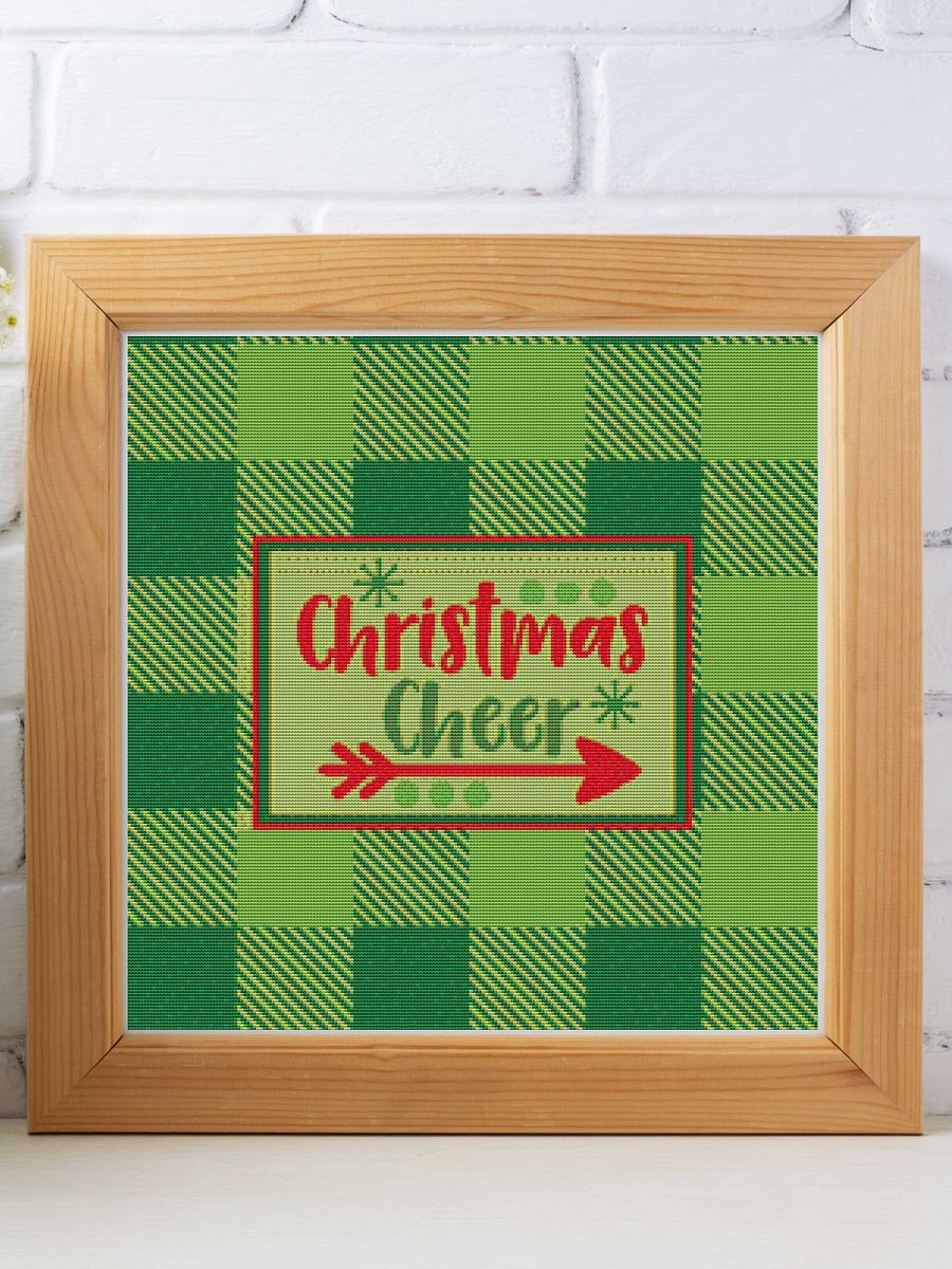 Christmas Cheer | Printable Cross Stitch Pattern Pillow Top or Tote Bag Front product image (4)