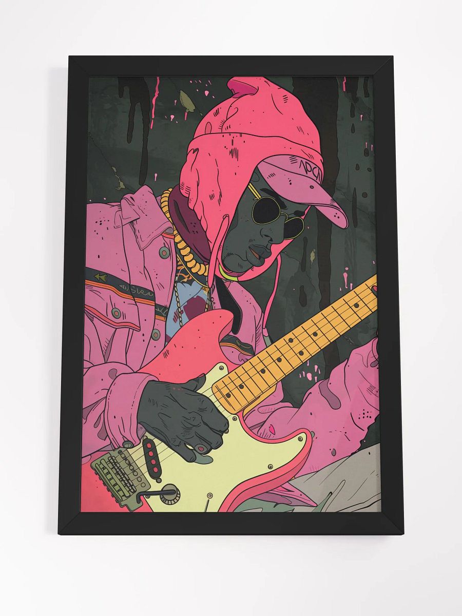 Jamming Vibes: Pop Art Guitarist Framed Poster product image (4)