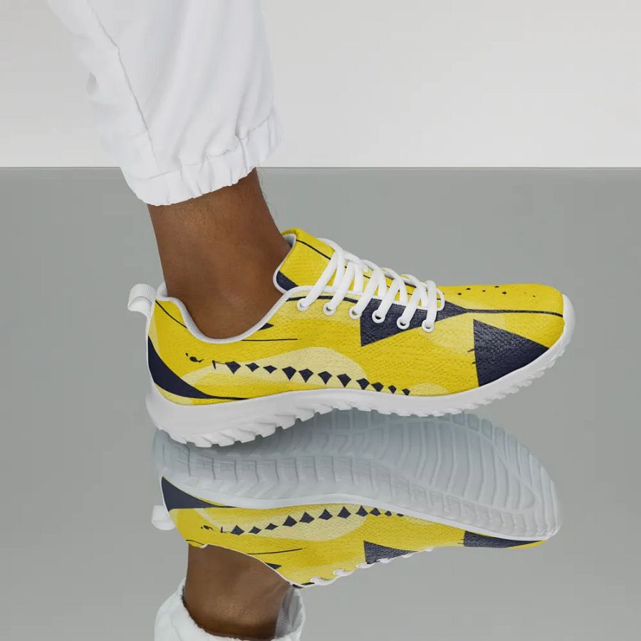 Yellow Abstract Men's Athletic Shoes #560 product image (3)
