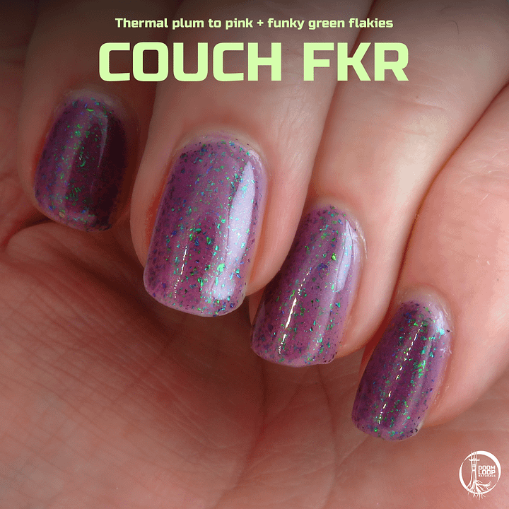 COUCH FKR - Dark Plum to Pink Thermal Green Flake Nail Polish product image (1)