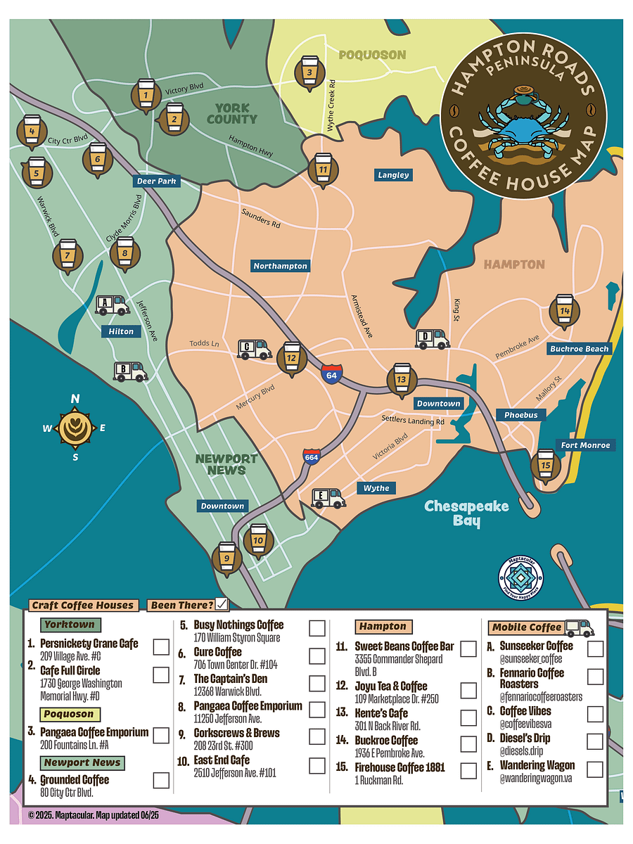 Caffeinated Hampton Roads Map Bundle - Digital Download product image (4)