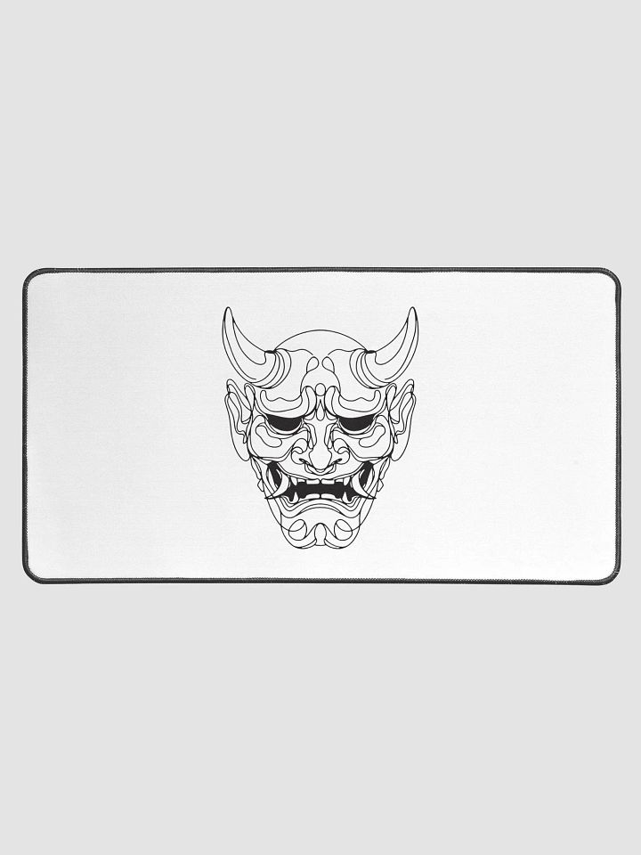 Japanese Traditional Demon Mask Line Art Desk Mat Design product image (1)