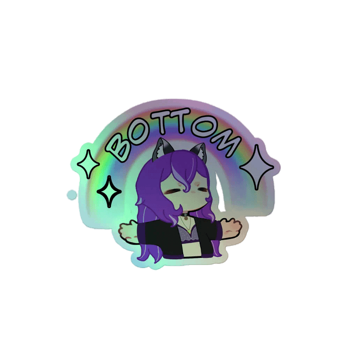 Holographic 'bottom' sticker product image (2)