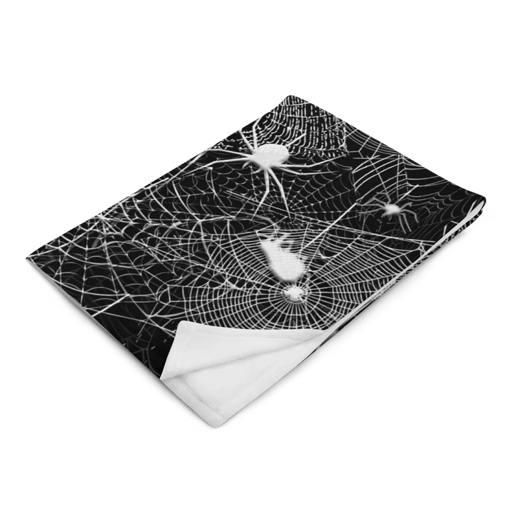 Black and White Spider Webs Throw Blanket product image (14)