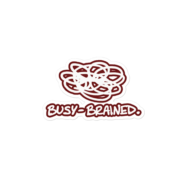BUSY-BRAINED (lined design, #6D1616) magnet product image (2)