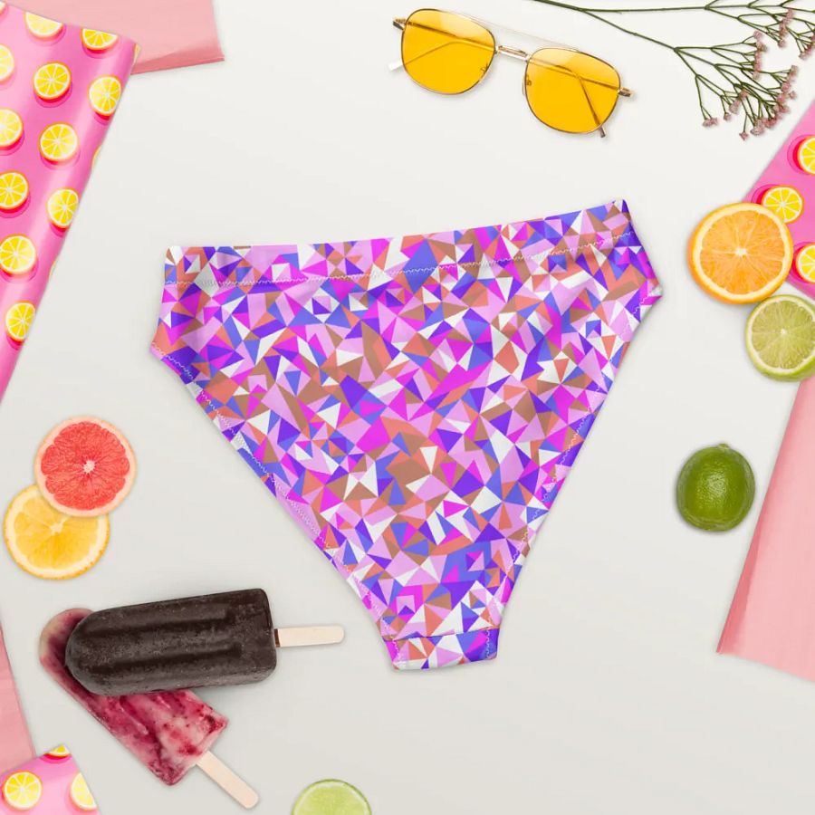 Colorful vector Pattern Design High Waisted Bikini Bottom - v2 product image (4)