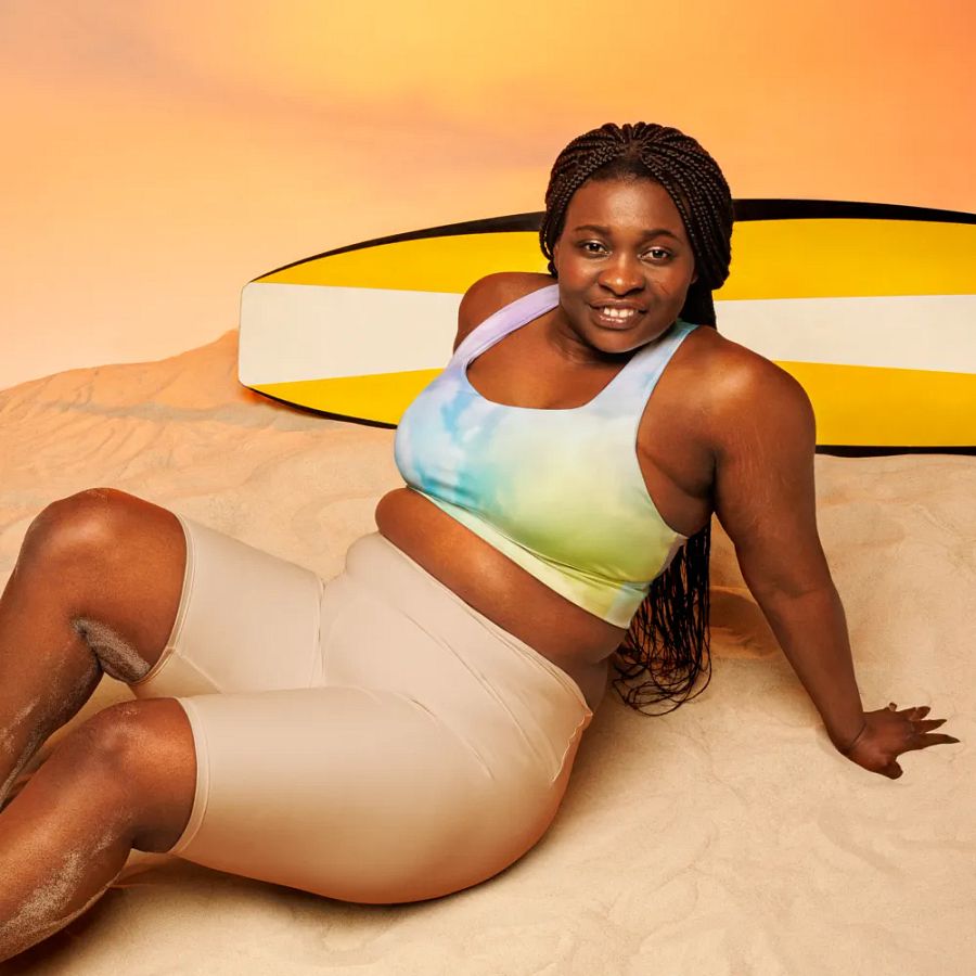 Blur cloud rainbow Design Longline Sports Bra - v5 product image (7)