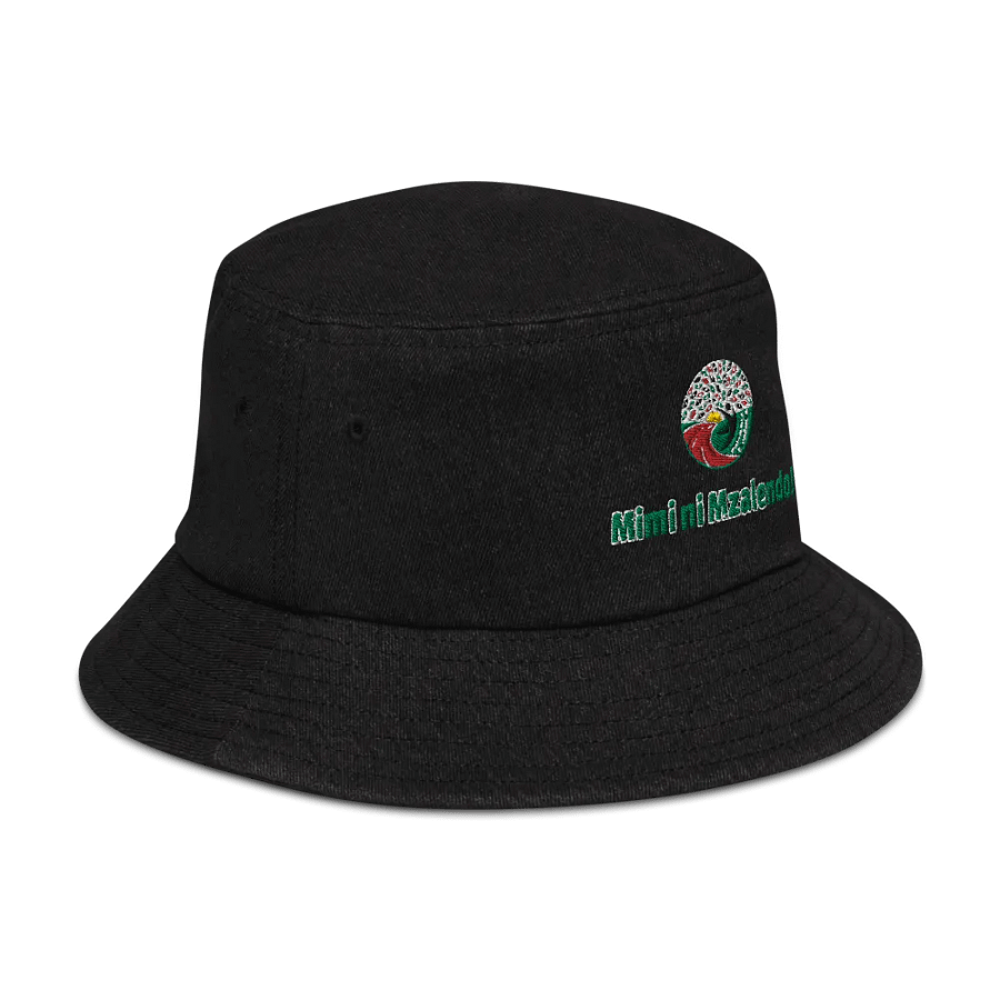 Mzalendo Halisi Kenya Flag Colours Denim Bucket Hat product image (3)