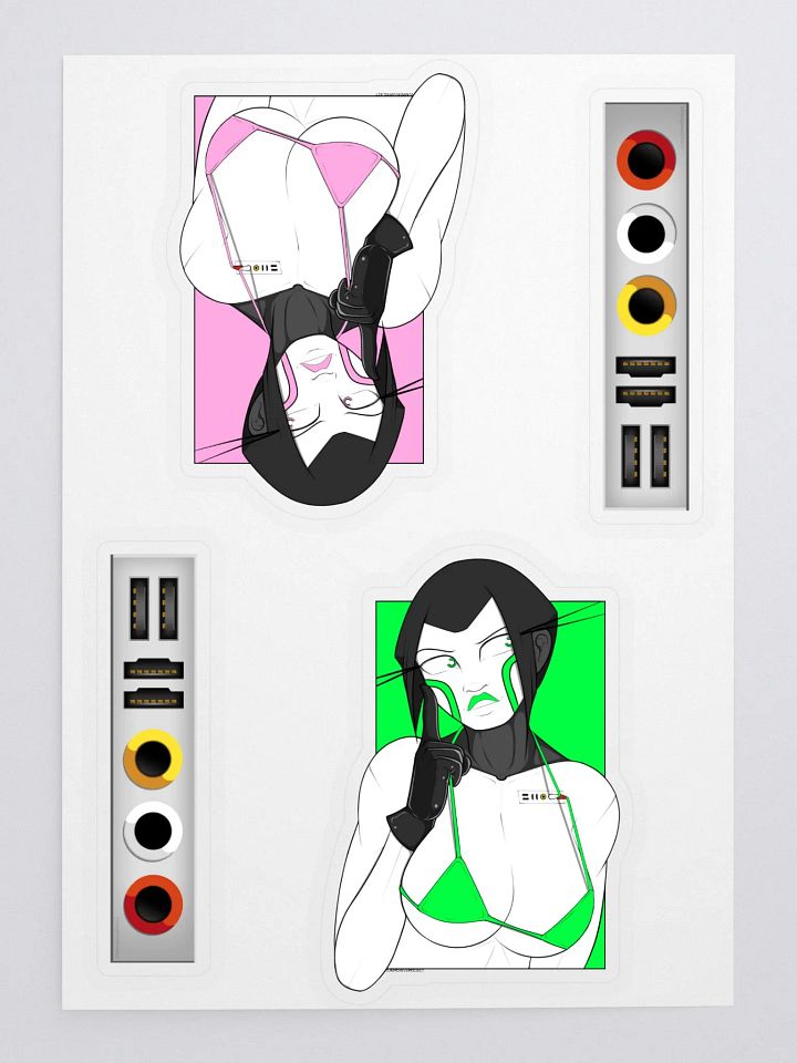 Summer Swimsuit Sticker Sheet (Green/Pink) product image (1)