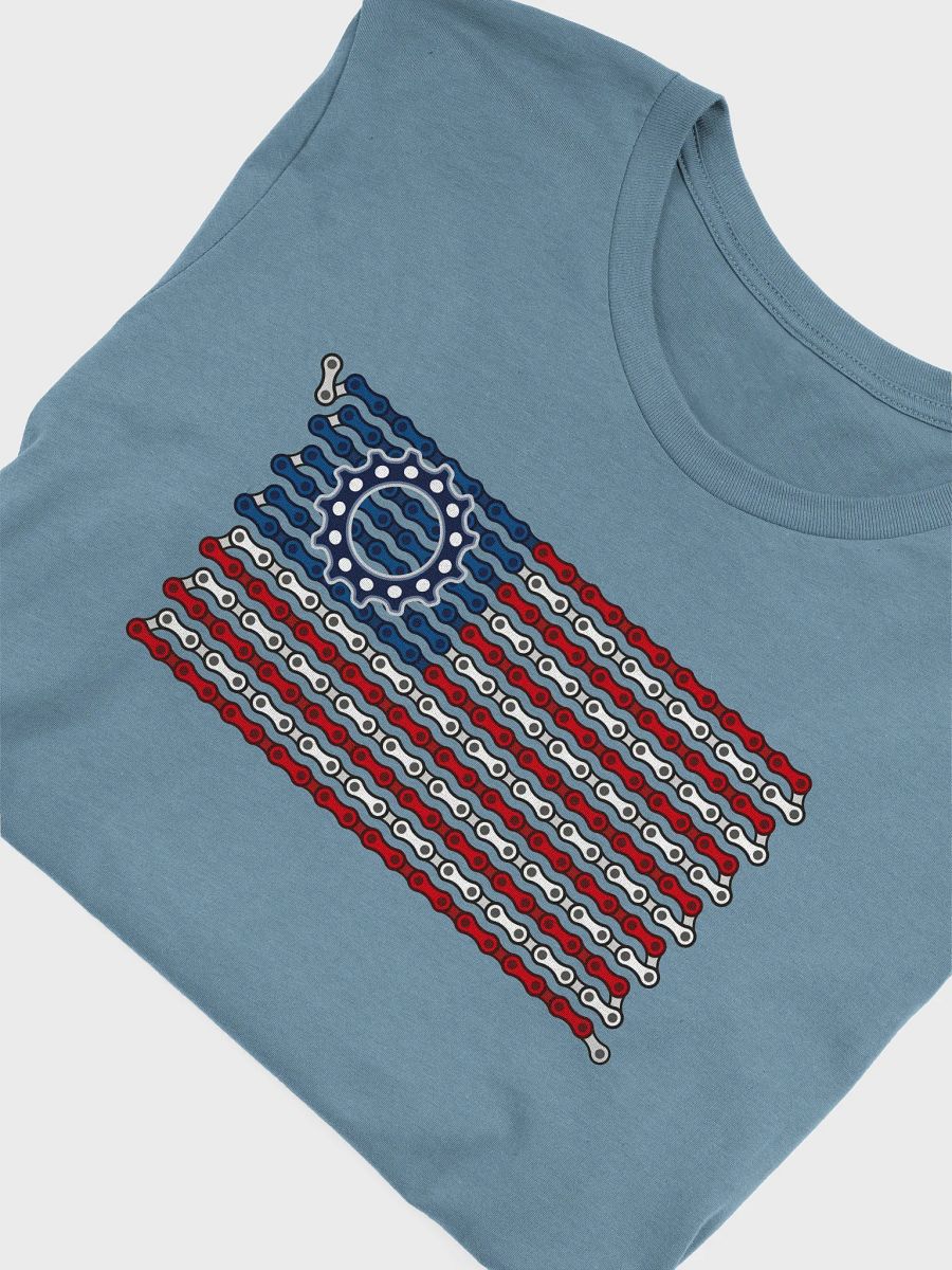 USA Betsy Ross Bike Chain Flag on Dark Color Supersoft Tee product image (3)