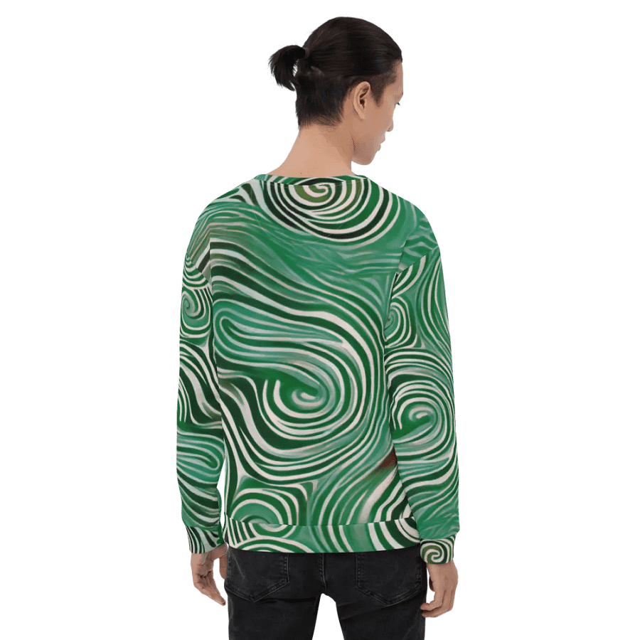 Funky Cool Green Liquid Tie-Dye Sweatshirt product image (2)