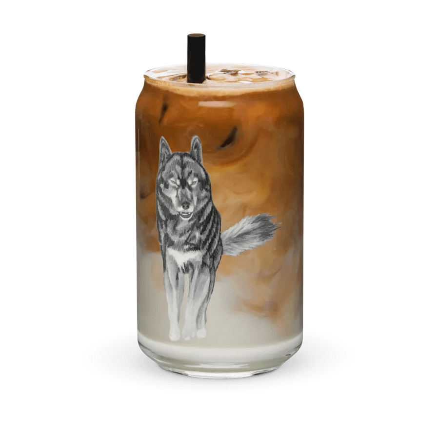 Wolf Drawing Glass Can Cup product image (36)