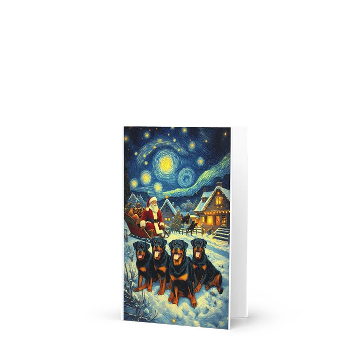 Rottweiler's Santa's Sleigh Ride Greeting Card product image (1)