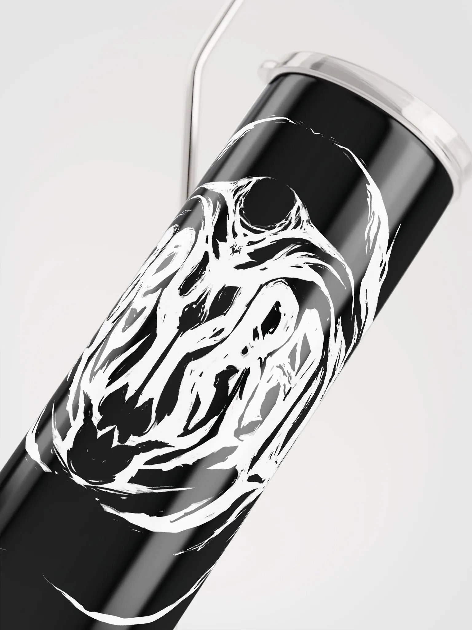 Furry Trash Tumbler - Metal Logo (White on Black) product image (5)