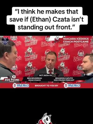 “You can’t stop what you can’t see and #12 did a great job of taking away his eyes. The honourable mention and recognition goes to Ethan Czata tonight.” 🎤 Niagara IceDogs head coach Ben Boudreau on 2023 5th overall priority selection pick Ethan Czata’s momentum changing goal and goaltender screen on Ryan Roobroeck’s OT winner vs Kingston.  💻 FULL POSTGAME PRESSER | https://youtu.be/ncS_nKkGEFU?si=6t_me2f6wEBf7U6_ Brought to you by Wild Bills auto repair! 🔧 #icedogs #icedogshockey #niagaraicedogs #juniorhockey #ohl #ontariohockeyleague #chl #hockeyplayers #dogpound #dogpoundpodcast #armchairgms #sportsnetwork #sportsmedia #hockeypod #hockeypodcast #niagara #niagarabusiness #niagararegion #niagaraontario #redwarning #coachinterview #hockeycoach #hockeycoaches #youtubepodcast #benboudreau #postgame #postgameinterview #ethanczata 