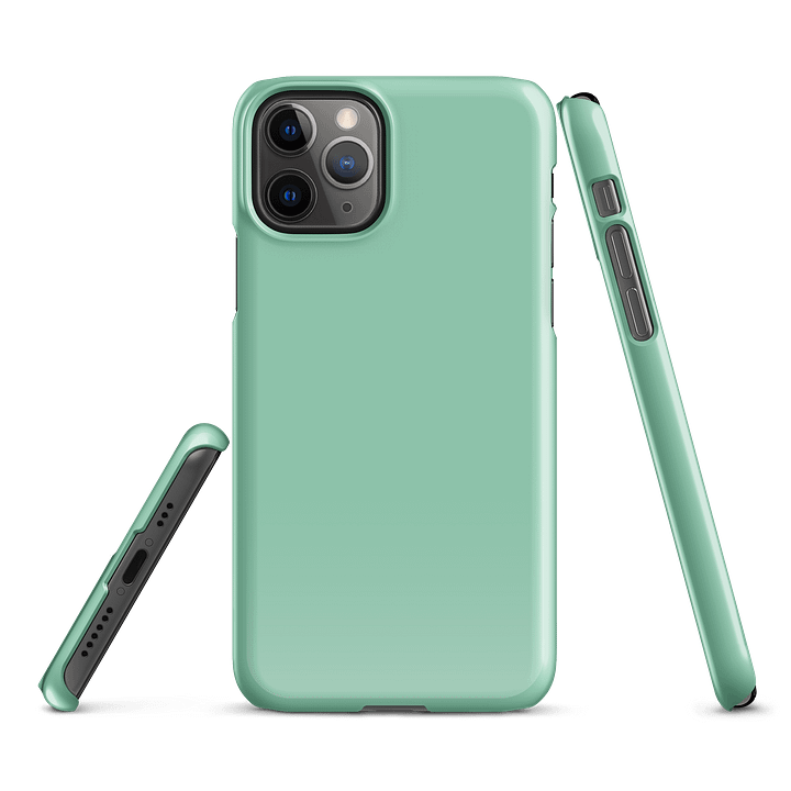 Caribbean Sea Blue Green Solid Colour iPhone® Glossy Snap Case product image (2)