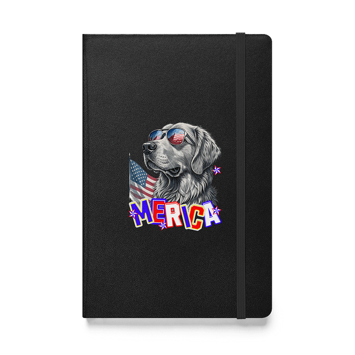Merica Golden Retriever Patriotic Pup Hardcover Journal product image (1)