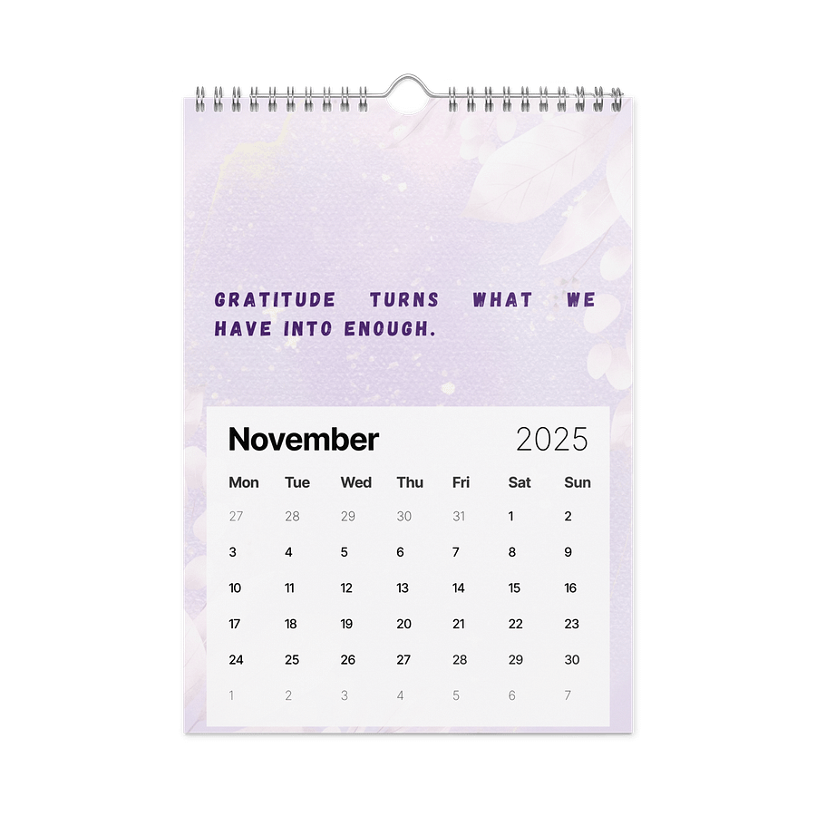 FLORAL INSPIRATIONAL QUOTES WALL CALENDAR 2026 product image (11)