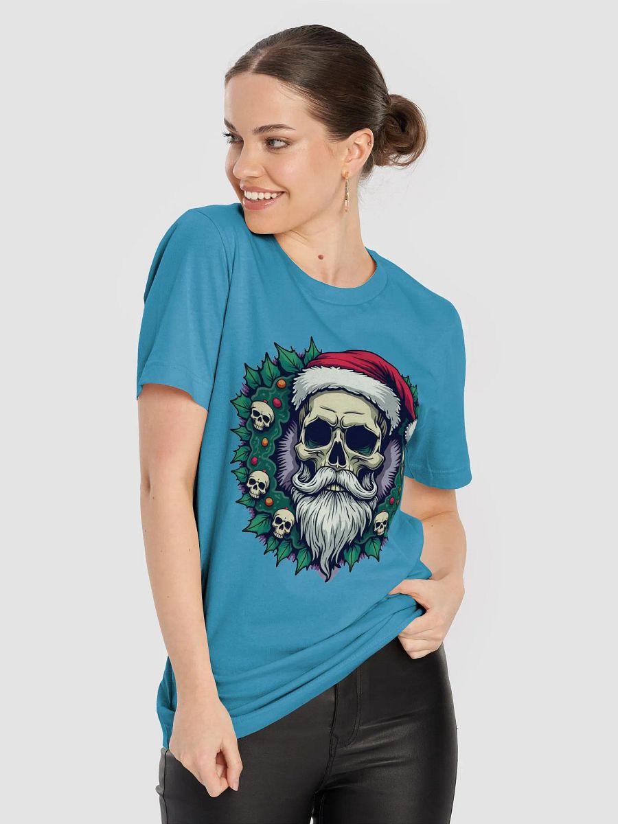 Dark Scary Santa Skull Holly Xmas T-Shirt product image (71)