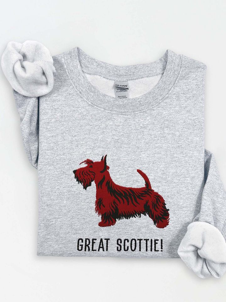 Great Scottie! Sweatshirt (Embroidered) of a Scottish Terrier(Brown) product image (1)