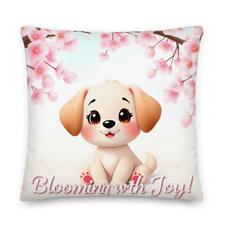 Cherry Blossom Pup All-Over Print Premium Pillow product image (2)