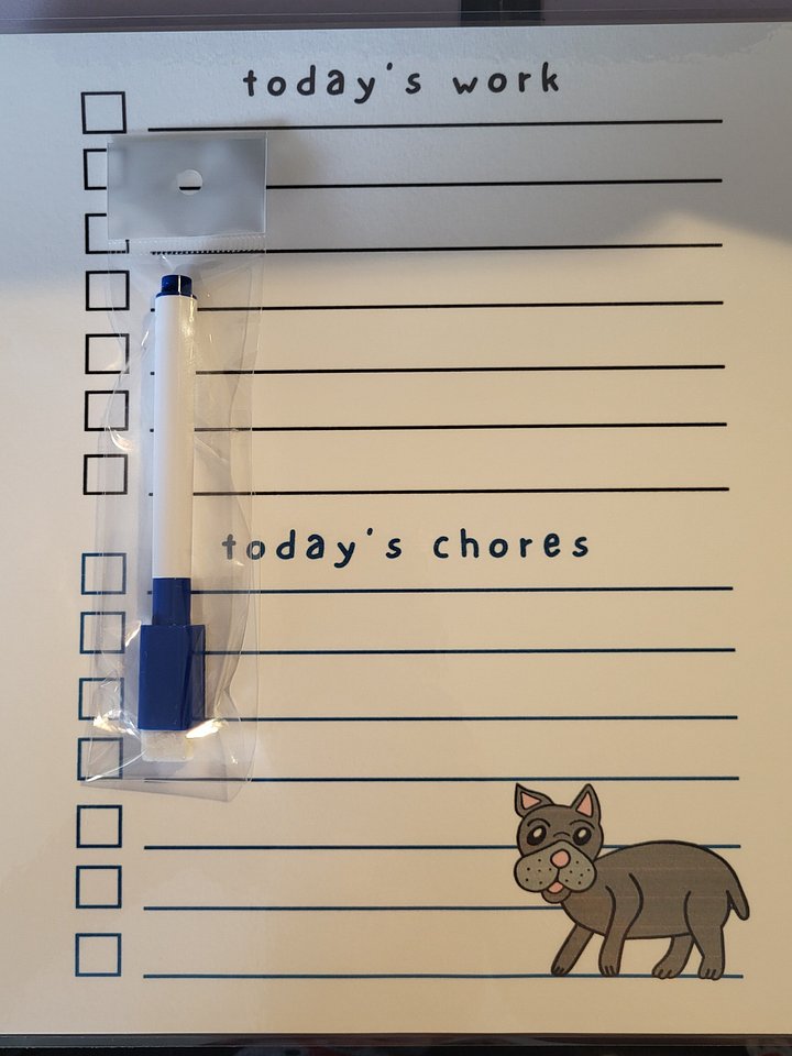 Cute Cartoon Frenchie Doggie Laminated To Do List with Dry Erase Marker product image (1)