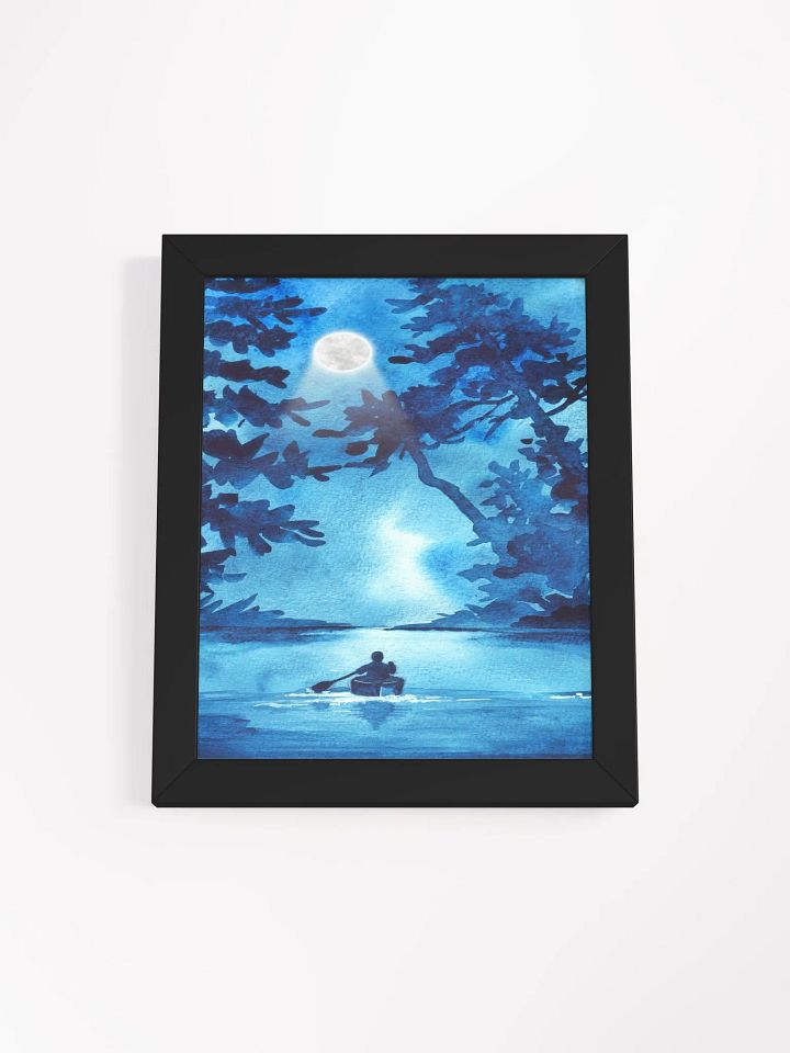 Blue Watercolor River and Boat Man product image (18)