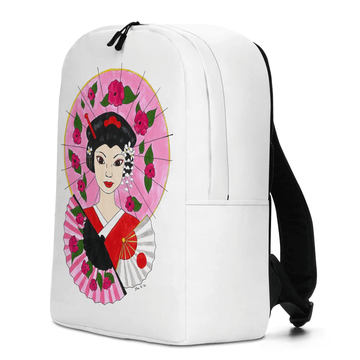 Japanese Geisha (art by Dina R.) acrylic painting picture - Backpack product image (2)