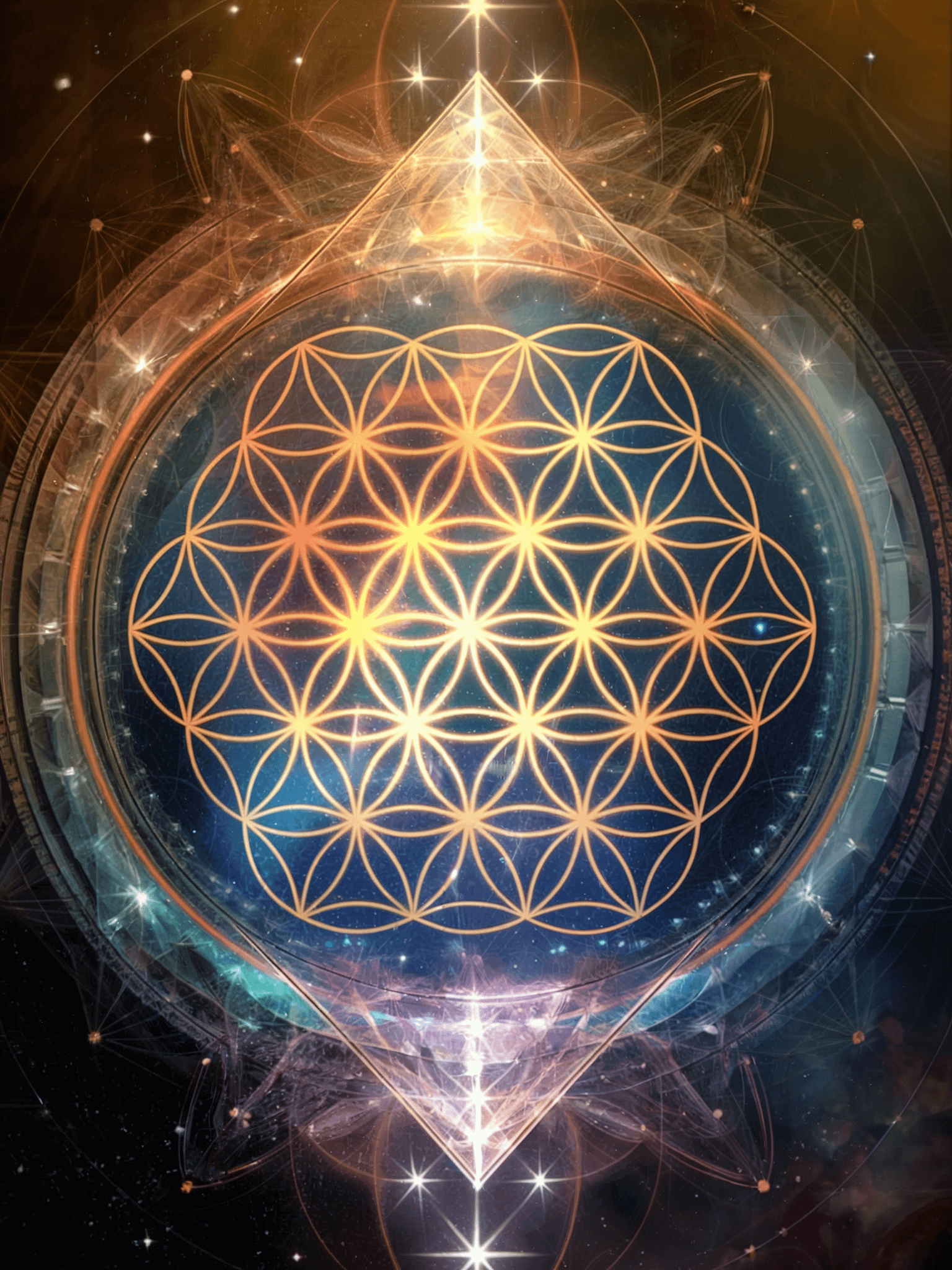 Flower of Life Poster – Sacred Geometry Cosmic Wall Art product image (1)