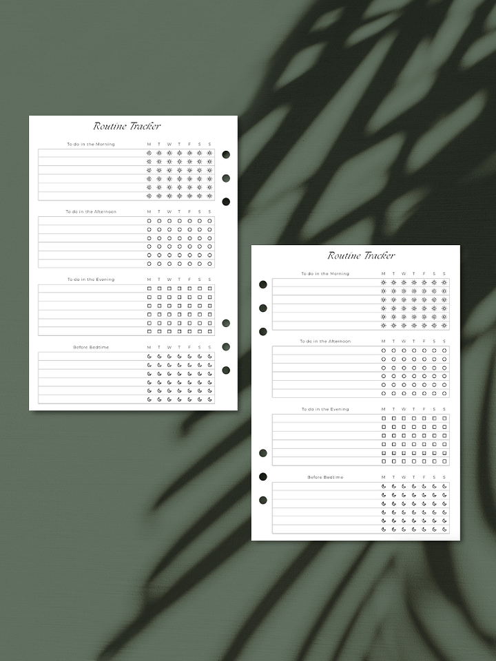 A5 Routine Tracker Inserts | Organize Your Daily Activities | Printable product image (1)