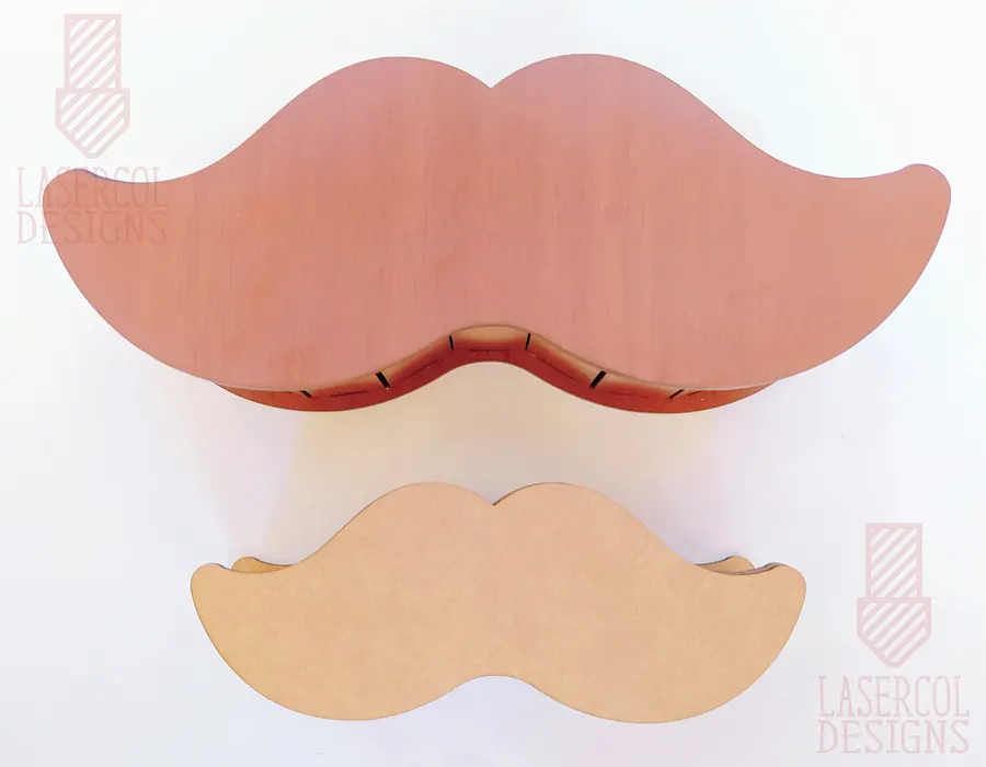 Mustache Shaped Father's Day Gift Boxes (2 Sizes) - Laser Cut Files product image (3)