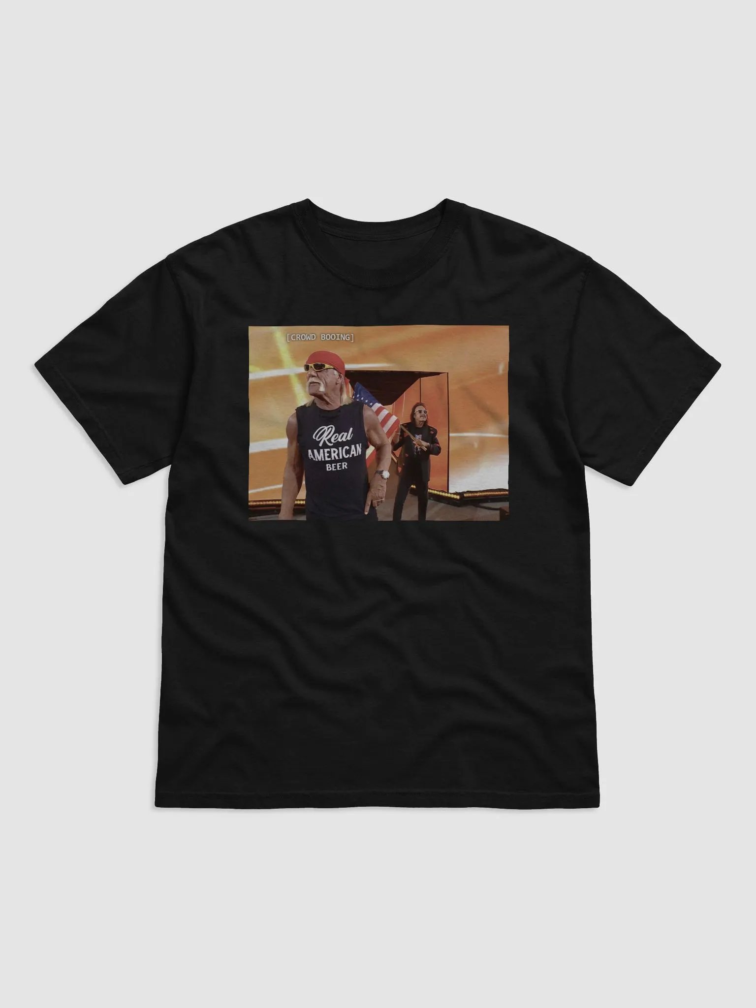 Hulk Hogan Real American Beer Crowd Booing American WWE Raw Shirt product image (2)