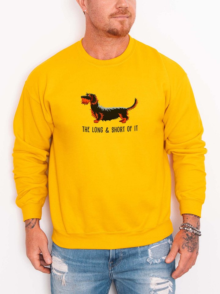 The Long & Short of It Sweatshirt (Embroidered) of a Wirehaired Dachshund(Black & Tan) product image (2)