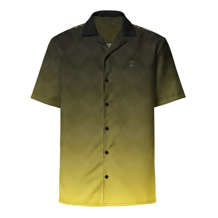 Black and Gold Blessed by God Designer Logo on Back Button-up Shirt product image (2)