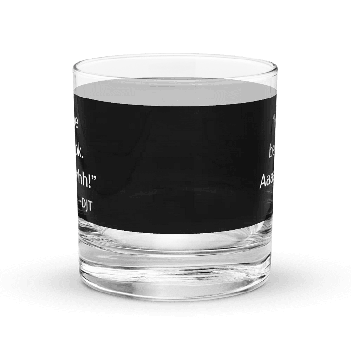 We Ree Bee Dook - Dumb Trump Quote #4 on Black Chromatic Rocks Glass product image (2)