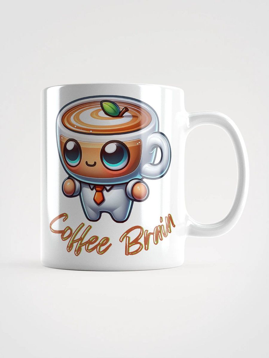 Cute Coffee Brain Cartoon Design Ceramic Mug - Adorable Coffee Lover's Art product image (2)