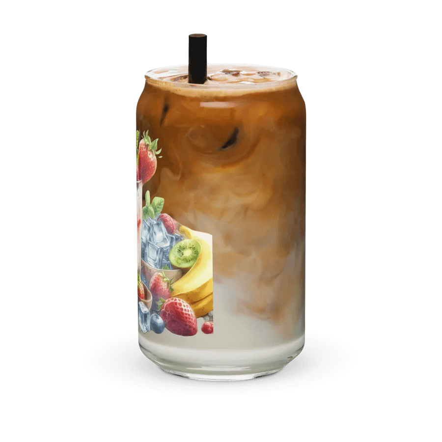Fruit juice with fruit slice mixed water affect, design_05-Can-Shaped Glass product image (12)