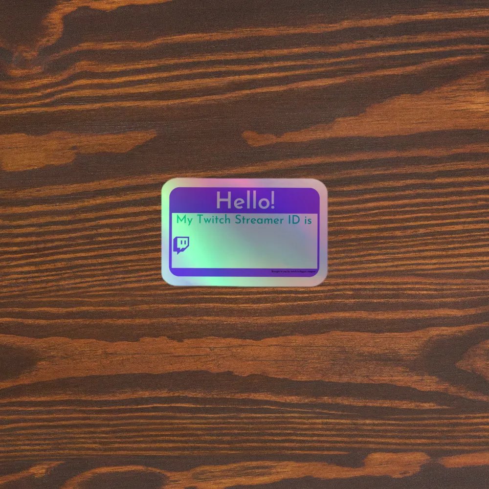 Hello! Twitch Streamer ID Holographic Sticker product image (5)