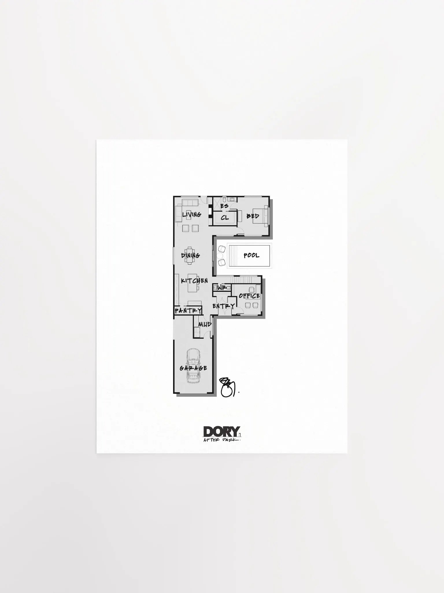 Alphabet Floor Plan Poster - F product image (1)