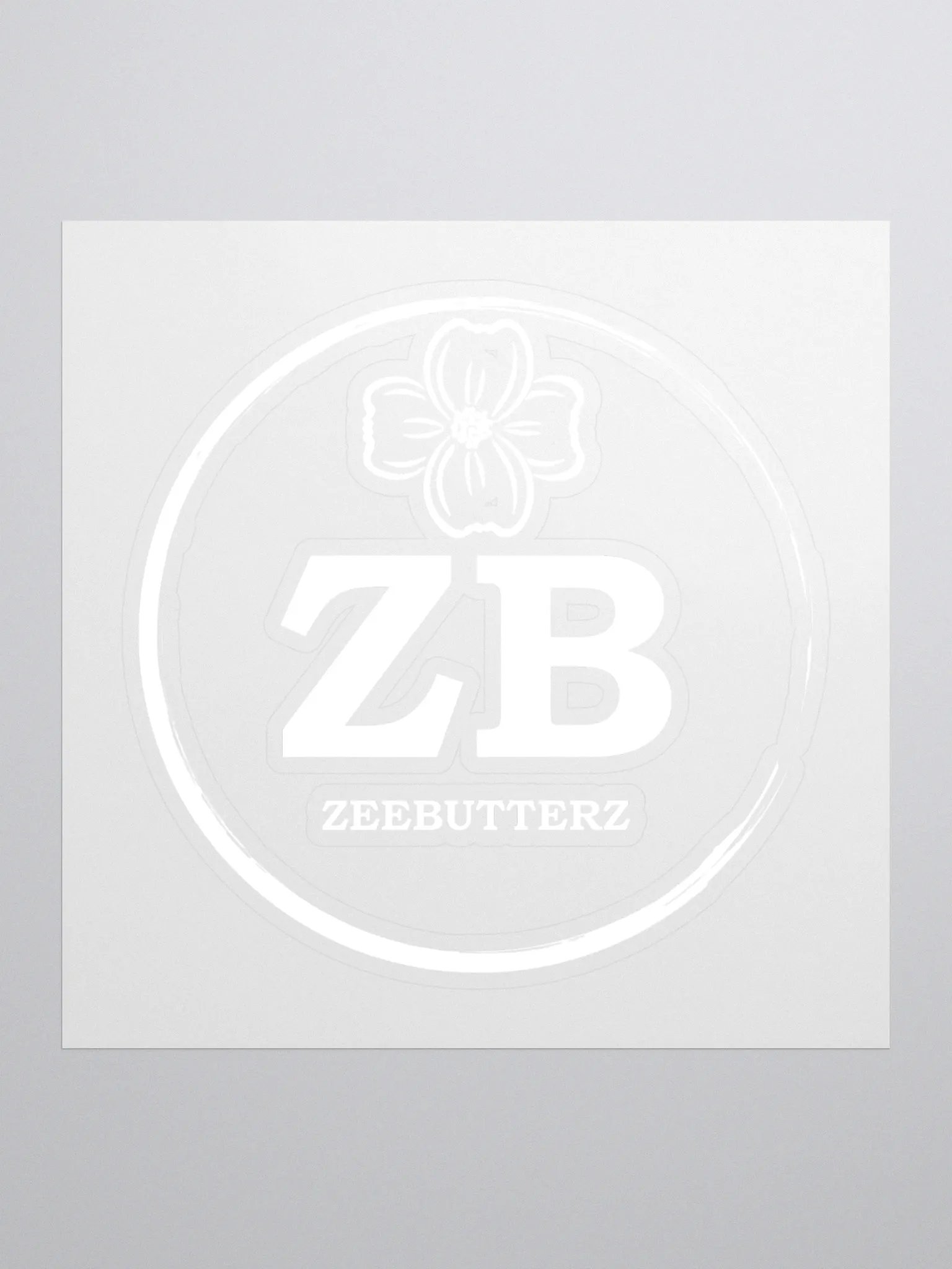 BUTTERZ logo white sticker product image (1)