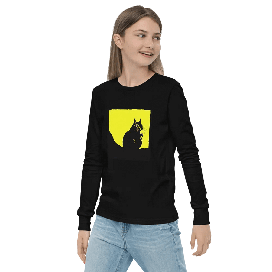 Squirrel Silhouette Sunshine Youth Long Sleeve T-Shirt product image (3)